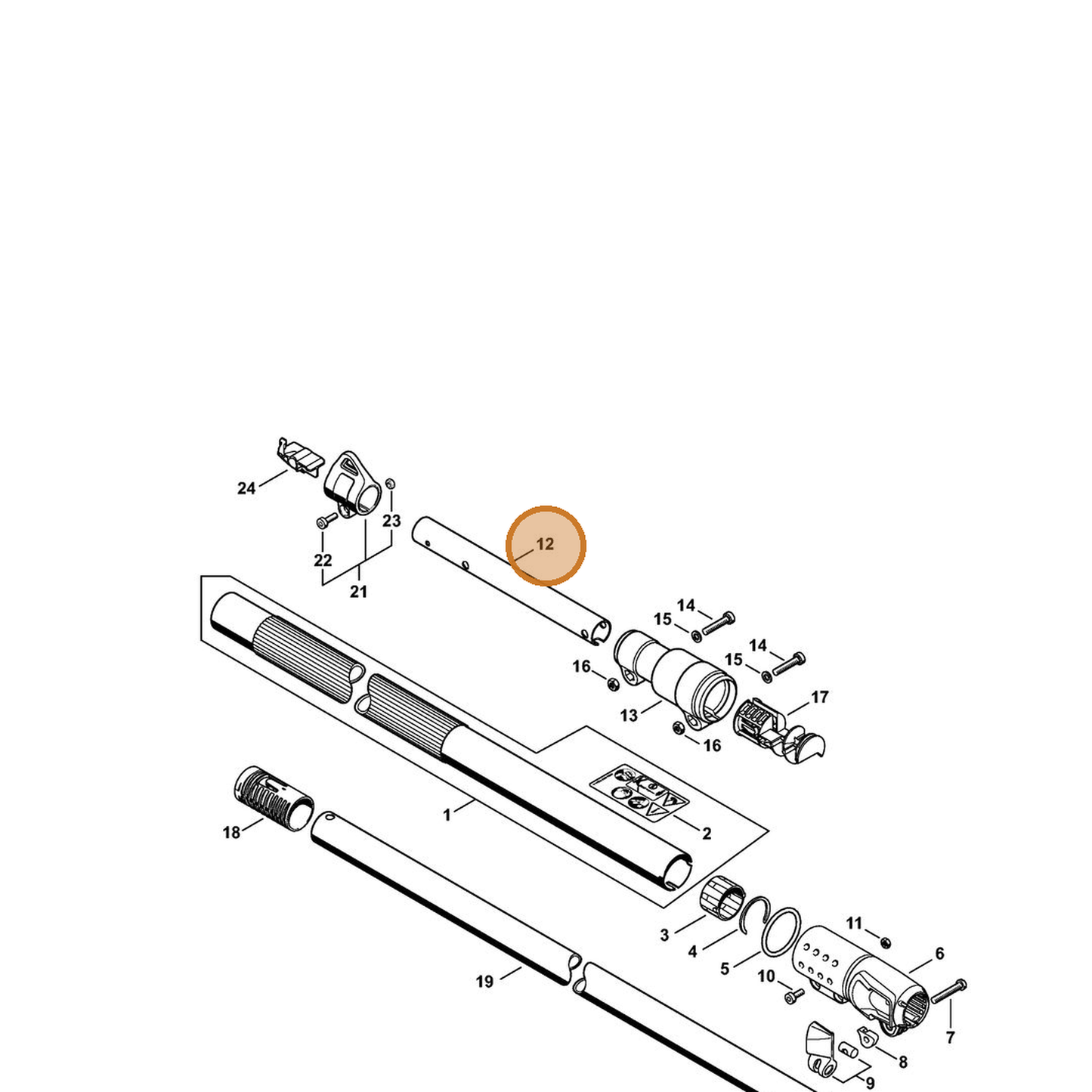 STIHL part 4859-711-0201 — IPL diagram snippet (6x zoom, amber highlight)