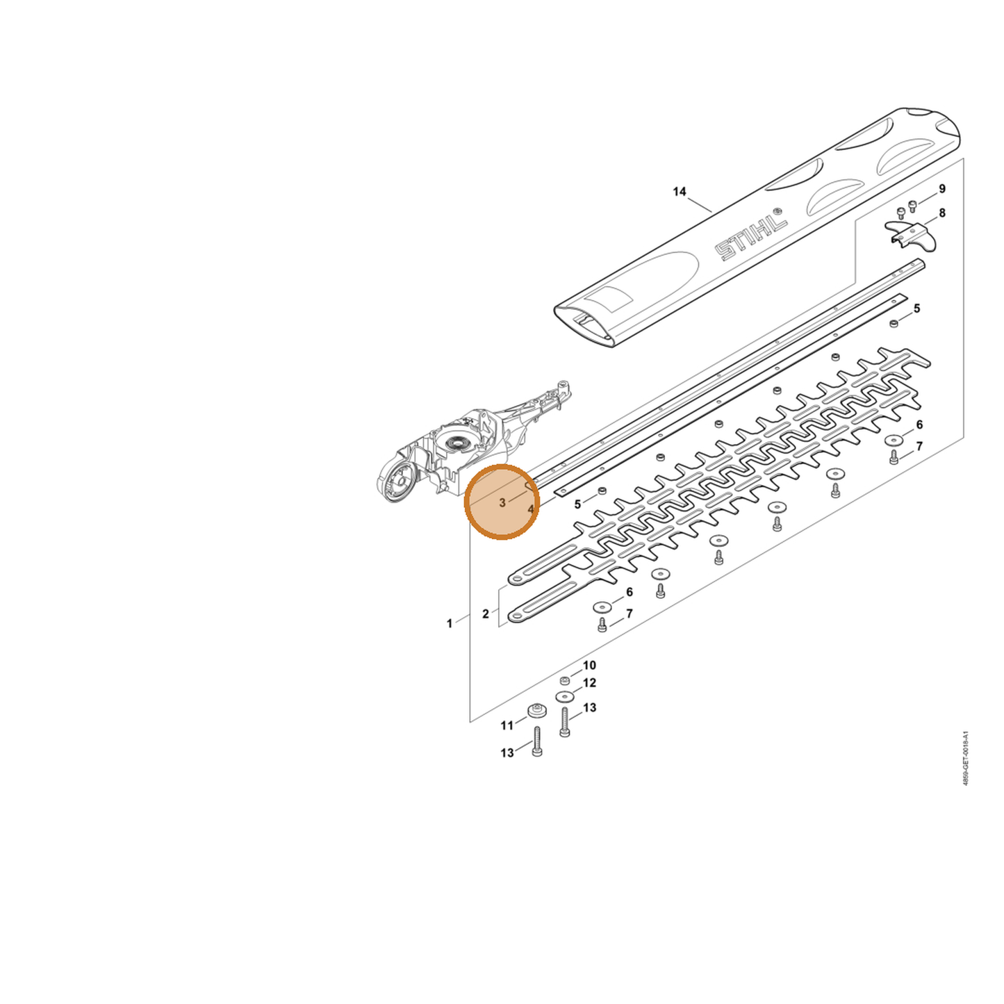 STIHL part 4859-713-6700 — IPL diagram snippet (6x zoom, amber highlight)