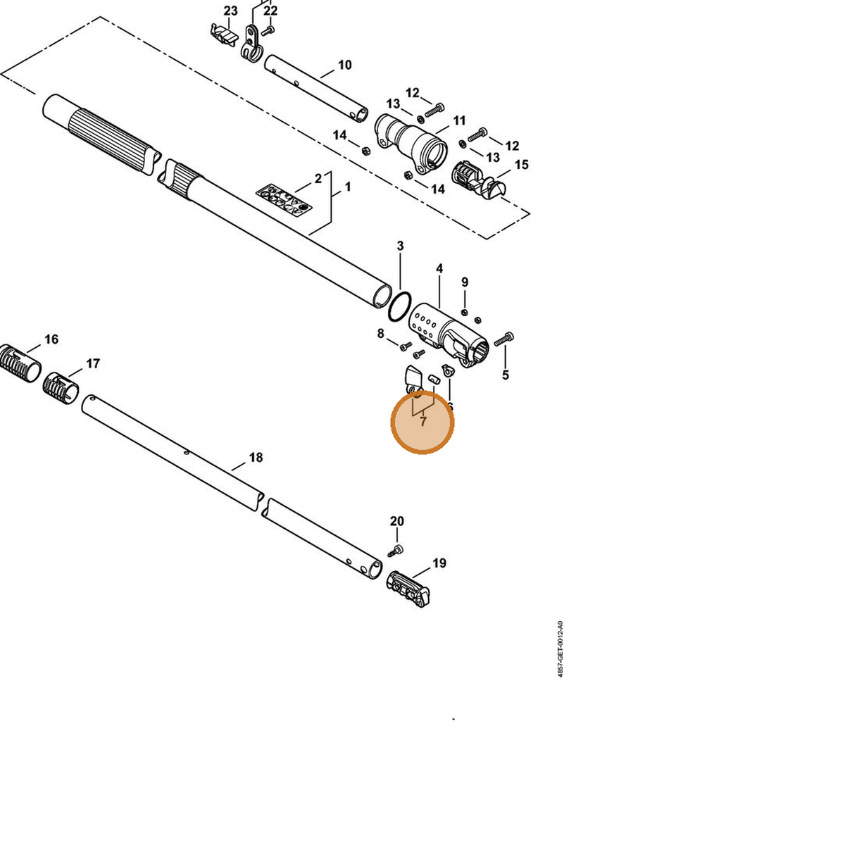 STIHL part 4859-740-5300 — IPL diagram snippet (6x zoom, amber highlight)