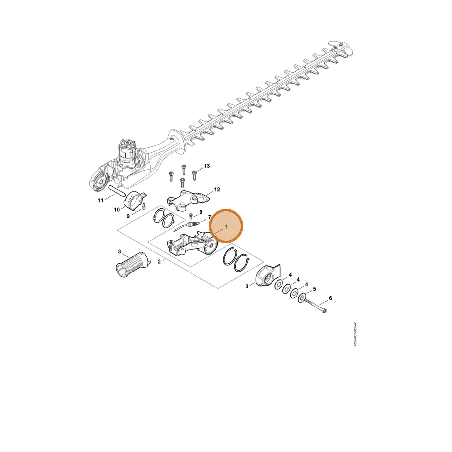 STIHL part 4859-793-4500 — IPL diagram snippet (6x zoom, amber highlight)