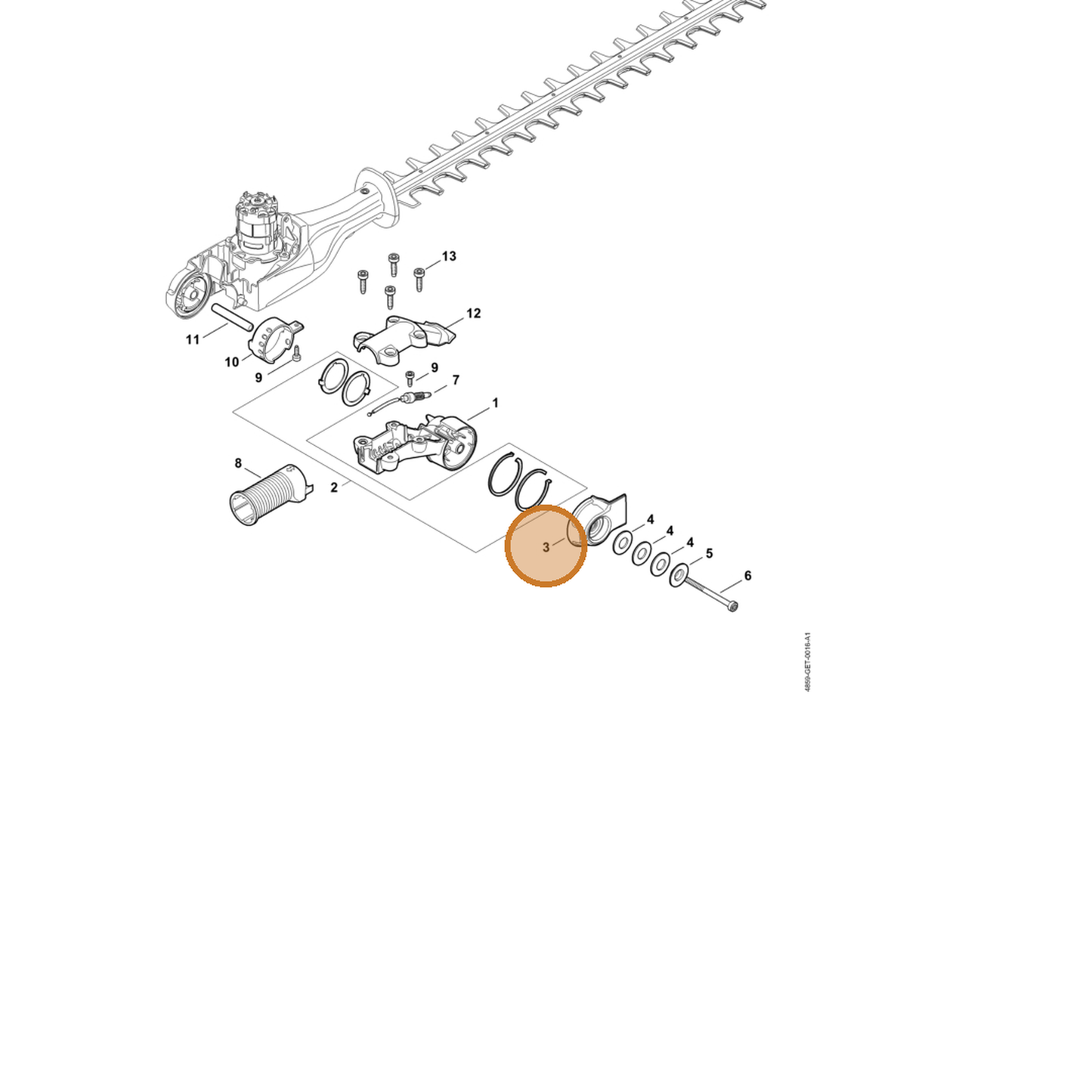 STIHL part 4859-793-4600 — IPL diagram snippet (6x zoom, amber highlight)