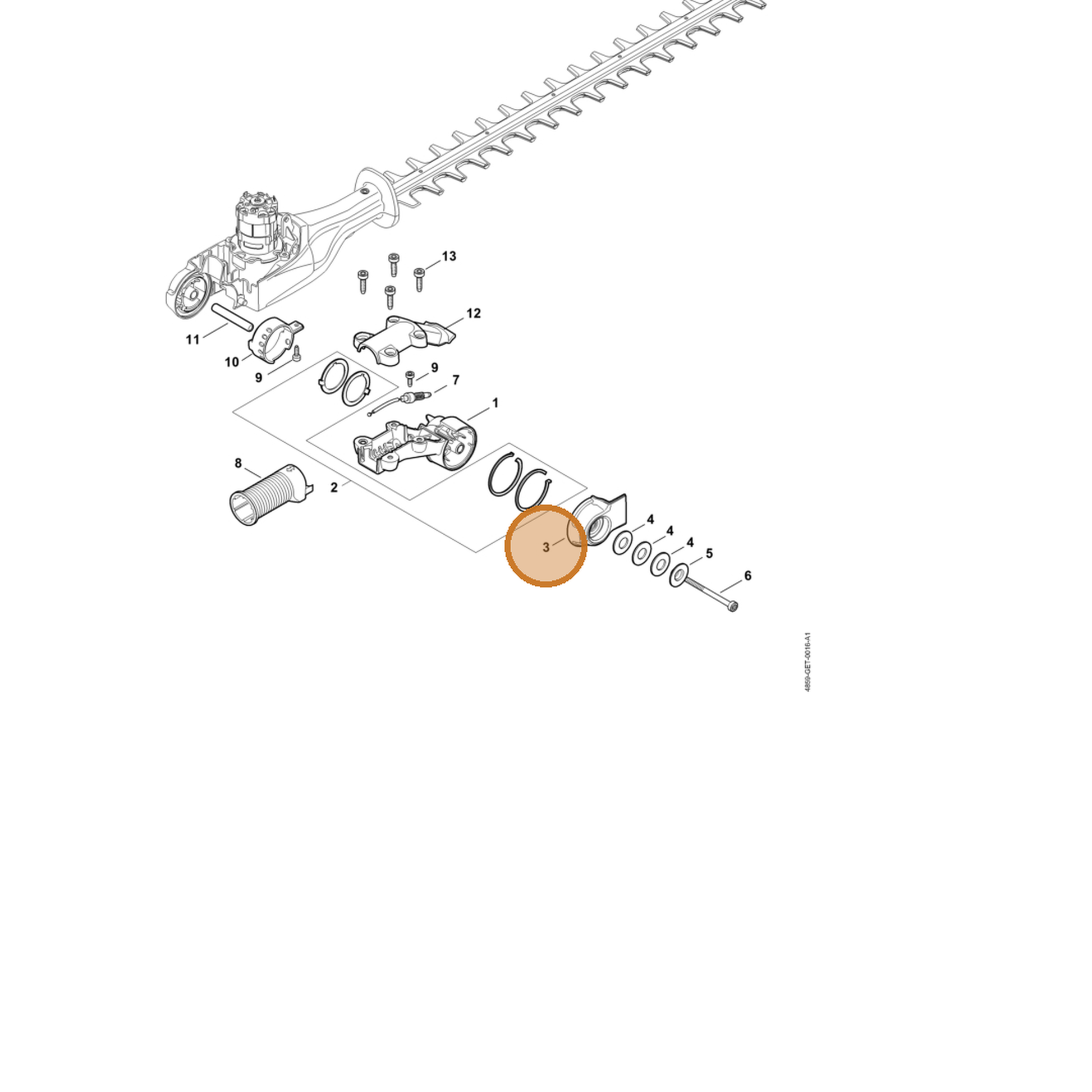 STIHL part 4859-793-4600 — IPL diagram snippet (6x zoom, amber highlight)