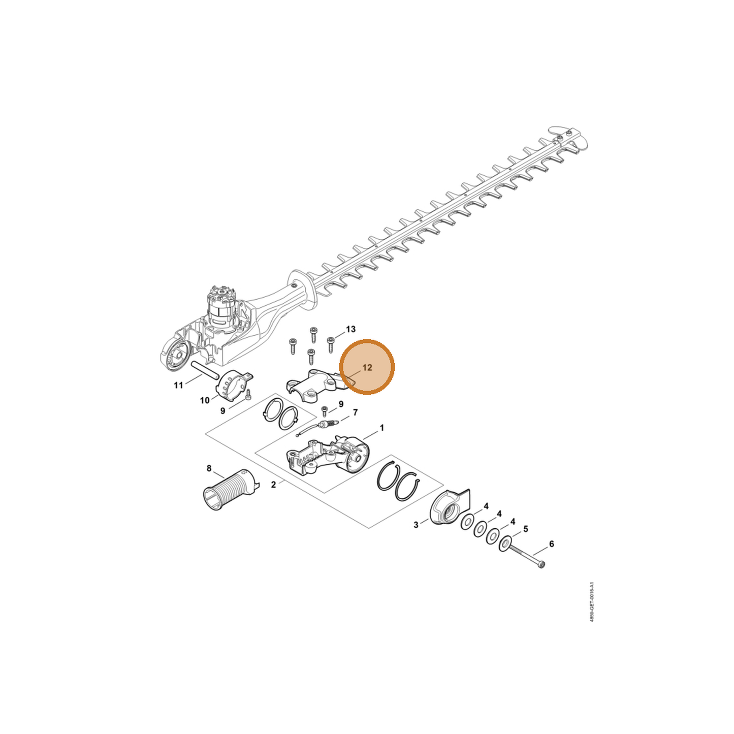 STIHL part 4859-793-5702 — IPL diagram snippet (6x zoom, amber highlight)