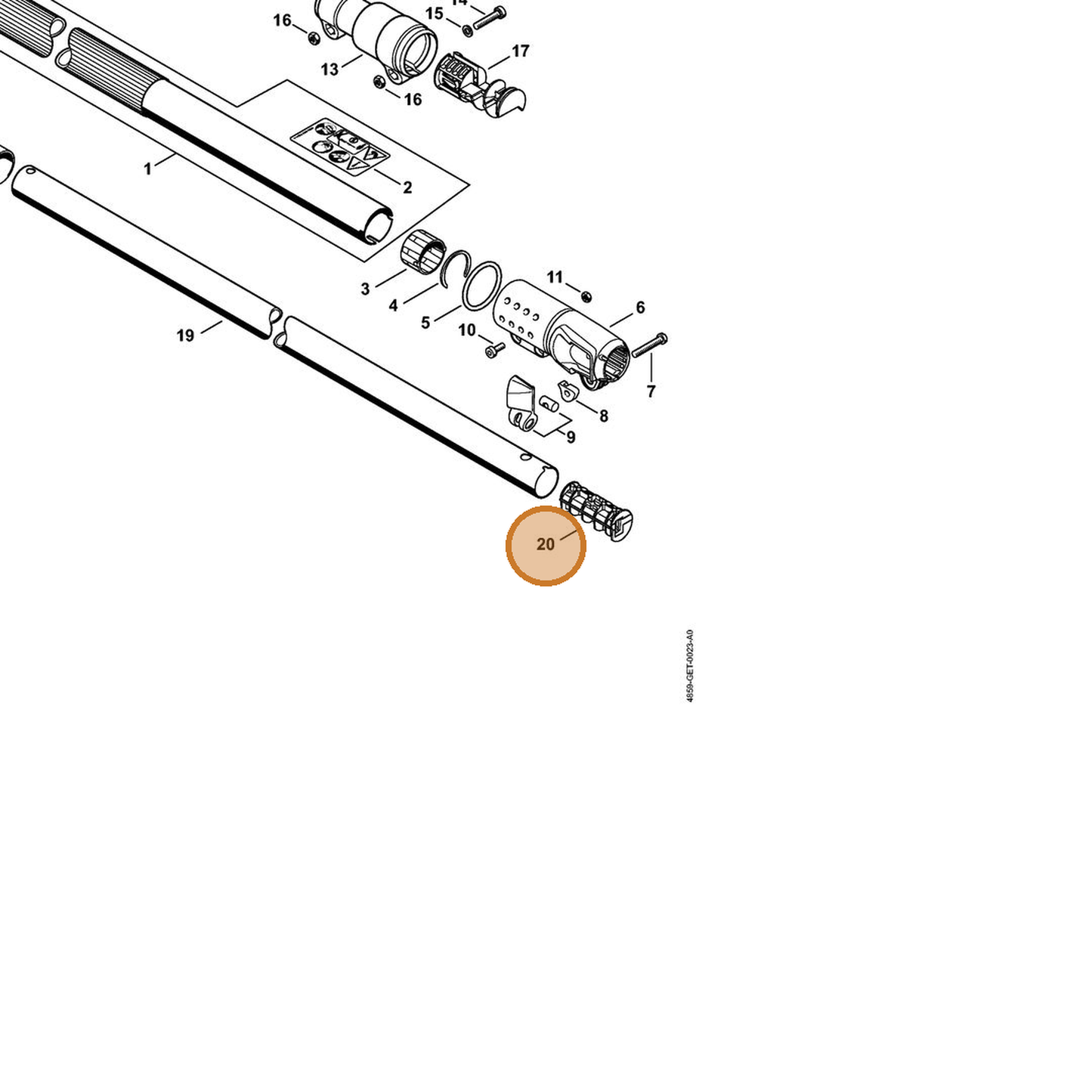 STIHL part 4859-793-7700 — IPL diagram snippet (6x zoom, amber highlight)