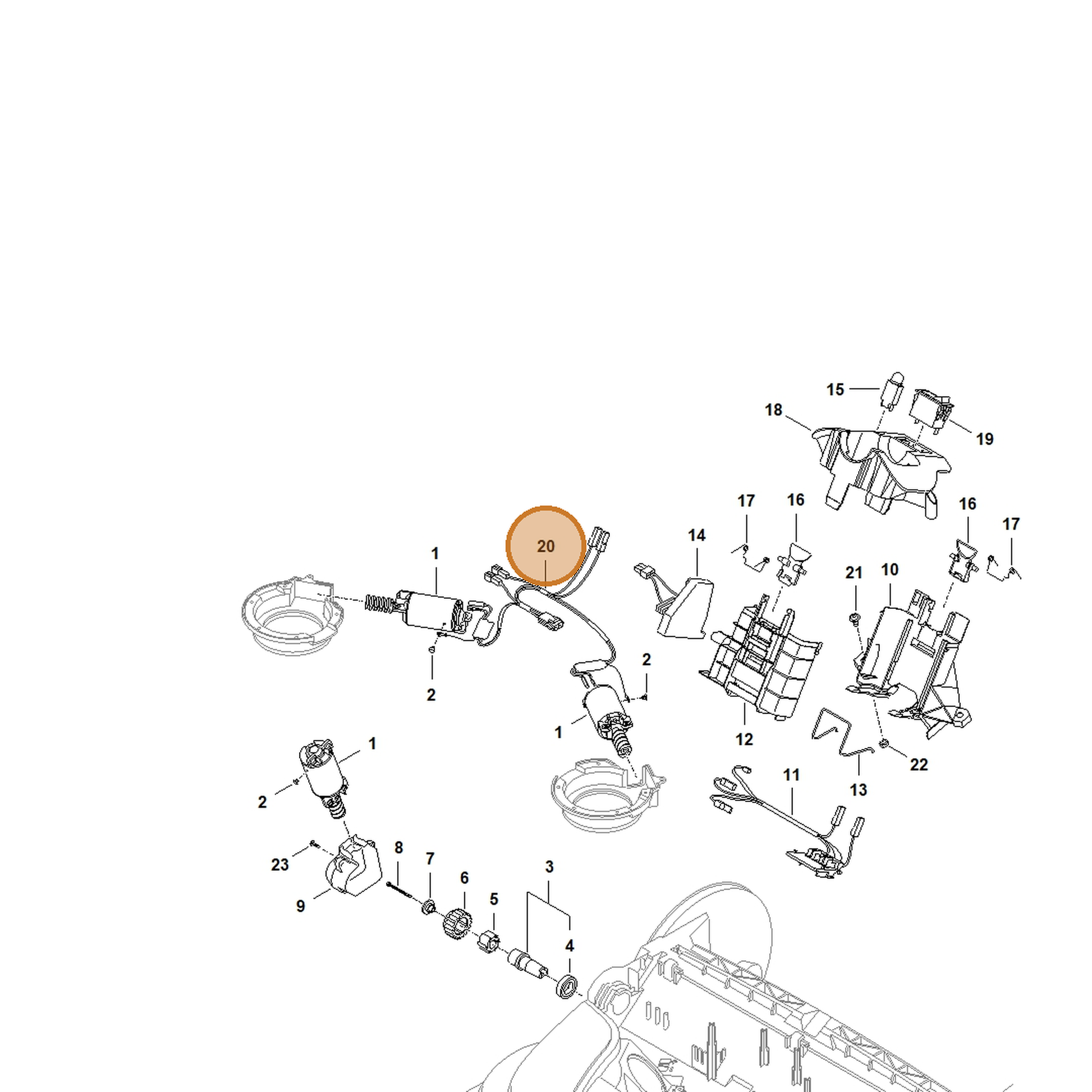 STIHL part 4860-440-3001 — IPL diagram snippet (6x zoom, amber highlight)