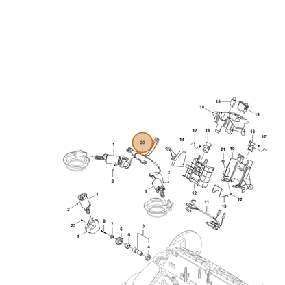 STIHL part 4860-440-3001 — IPL diagram snippet (6x zoom, amber highlight)