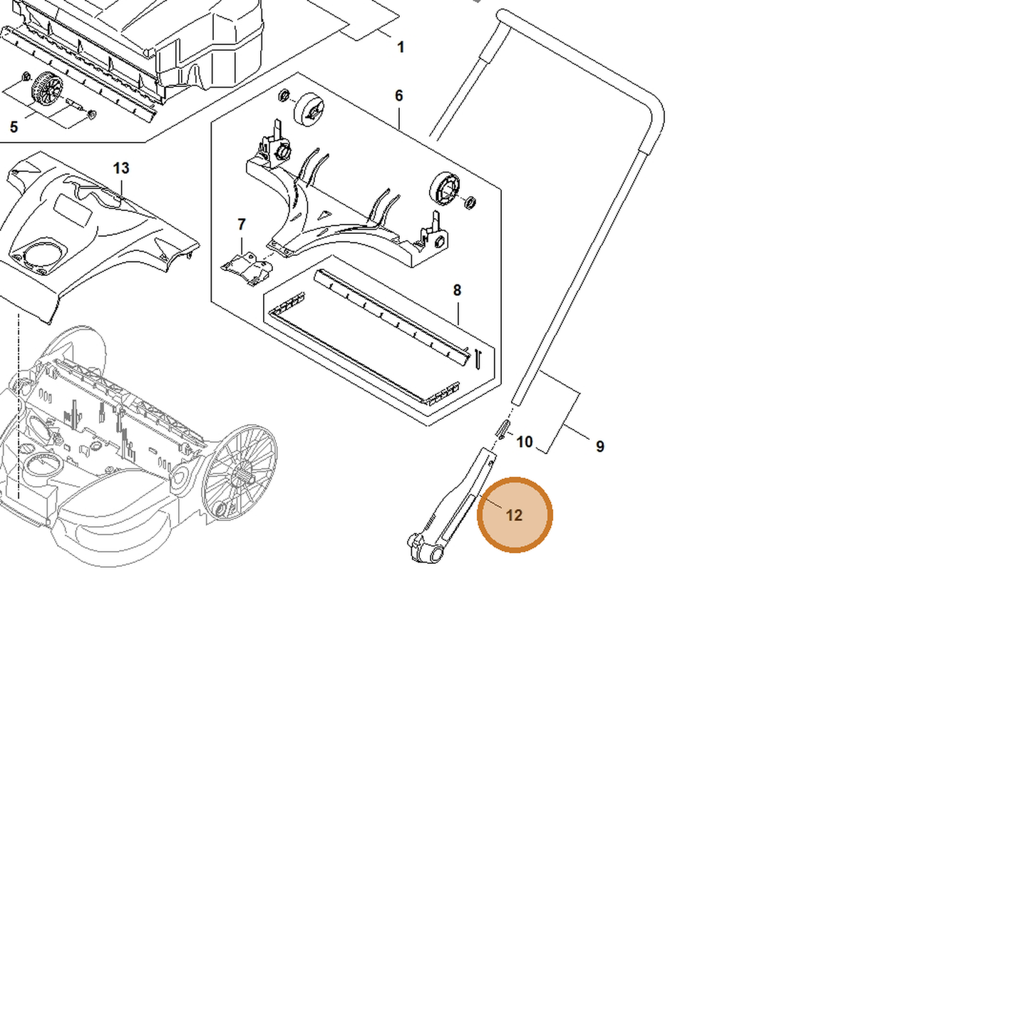STIHL part 4860-791-1903 — IPL diagram snippet (6x zoom, amber highlight)