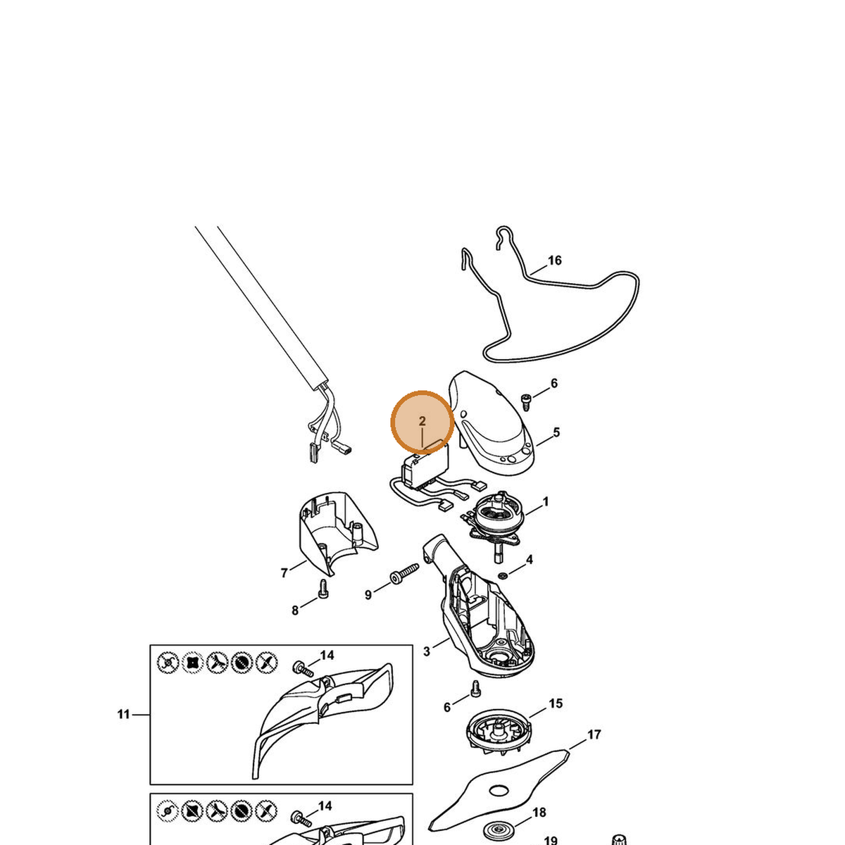 STIHL part 4863-430-1410 — IPL diagram snippet (6x zoom, amber highlight)