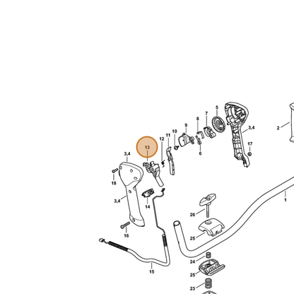 STIHL part 4863-435-2400 — IPL diagram snippet (6x zoom, amber highlight)