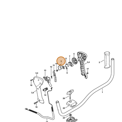 STIHL part 4863-435-2800 — IPL diagram snippet (6x zoom, amber highlight)