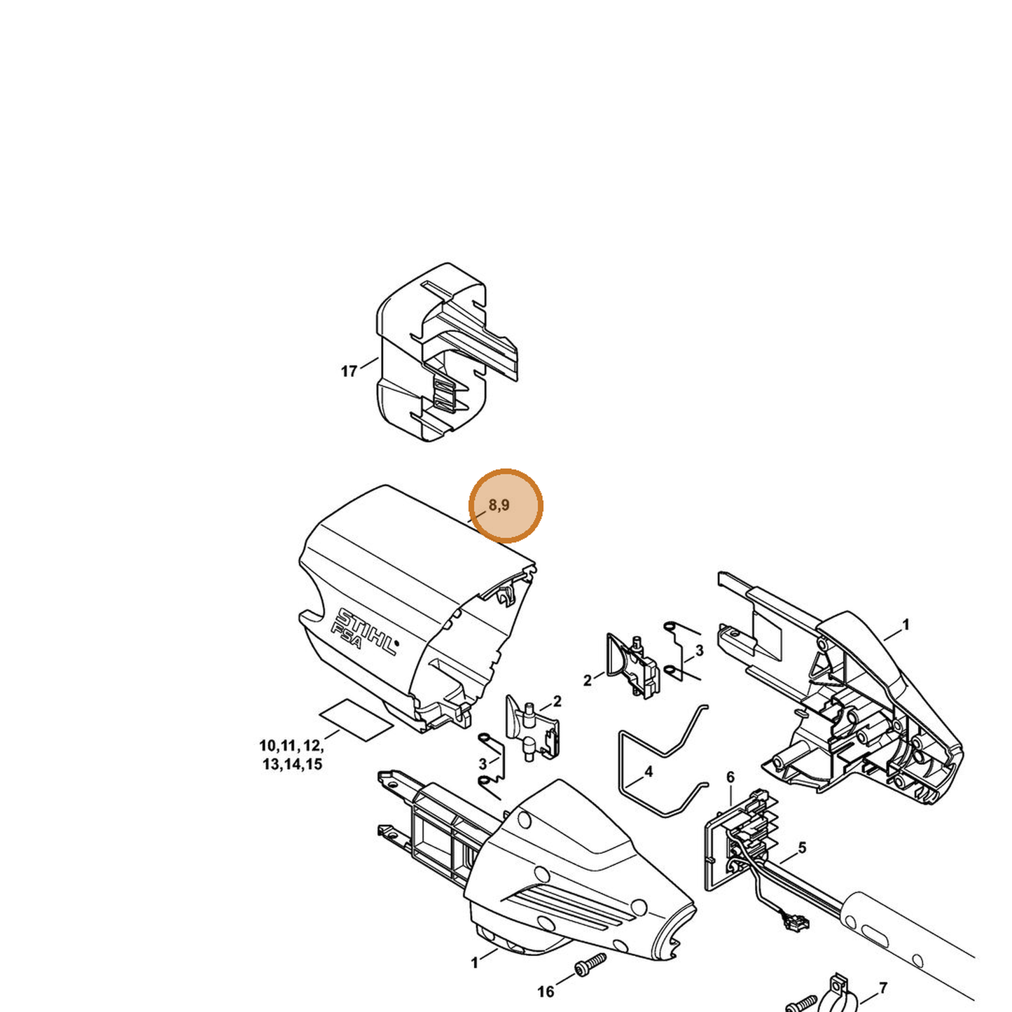 STIHL part 4863-600-3520 — IPL diagram snippet (6x zoom, amber highlight)