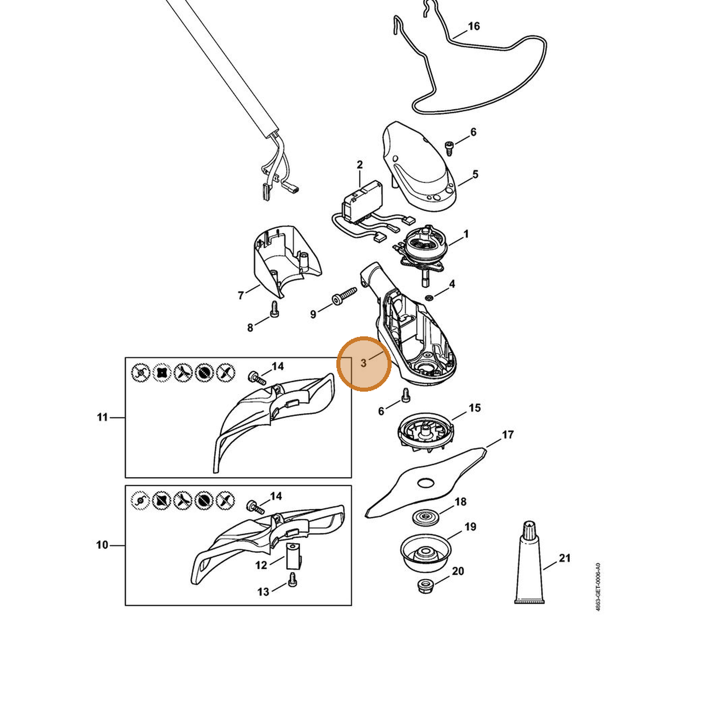 STIHL part 4863-602-1200 — IPL diagram snippet (6x zoom, amber highlight)
