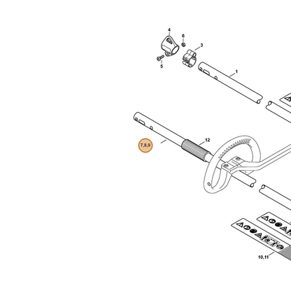 STIHL part 4863-710-7121 — IPL diagram snippet (6x zoom, amber highlight)