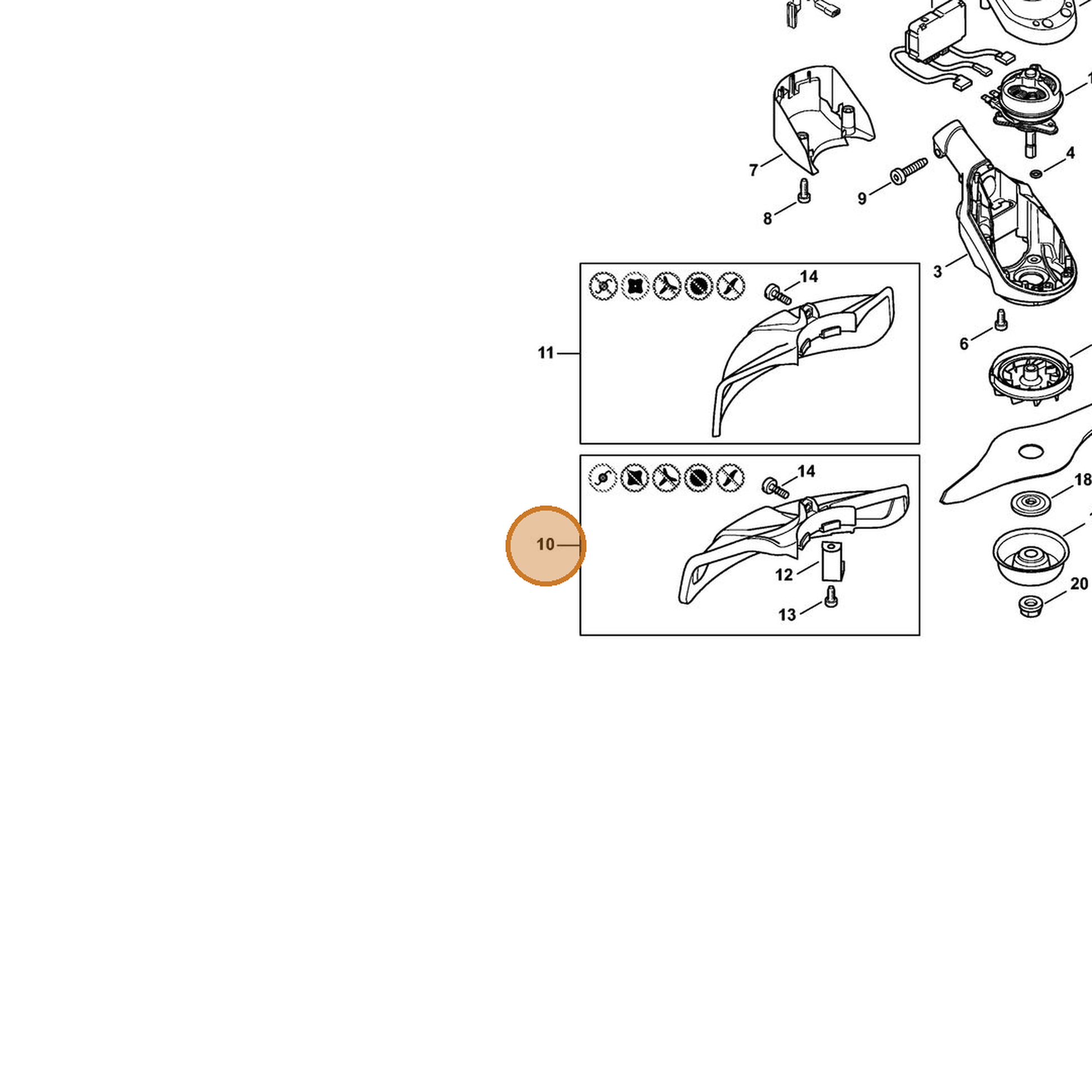 STIHL part 4863-710-8120 — IPL diagram snippet (6x zoom, amber highlight)