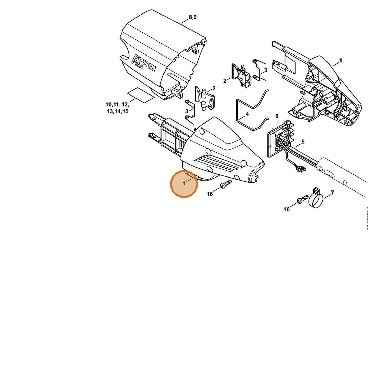 STIHL part 4863-790-1400 — IPL diagram snippet (6x zoom, amber highlight)