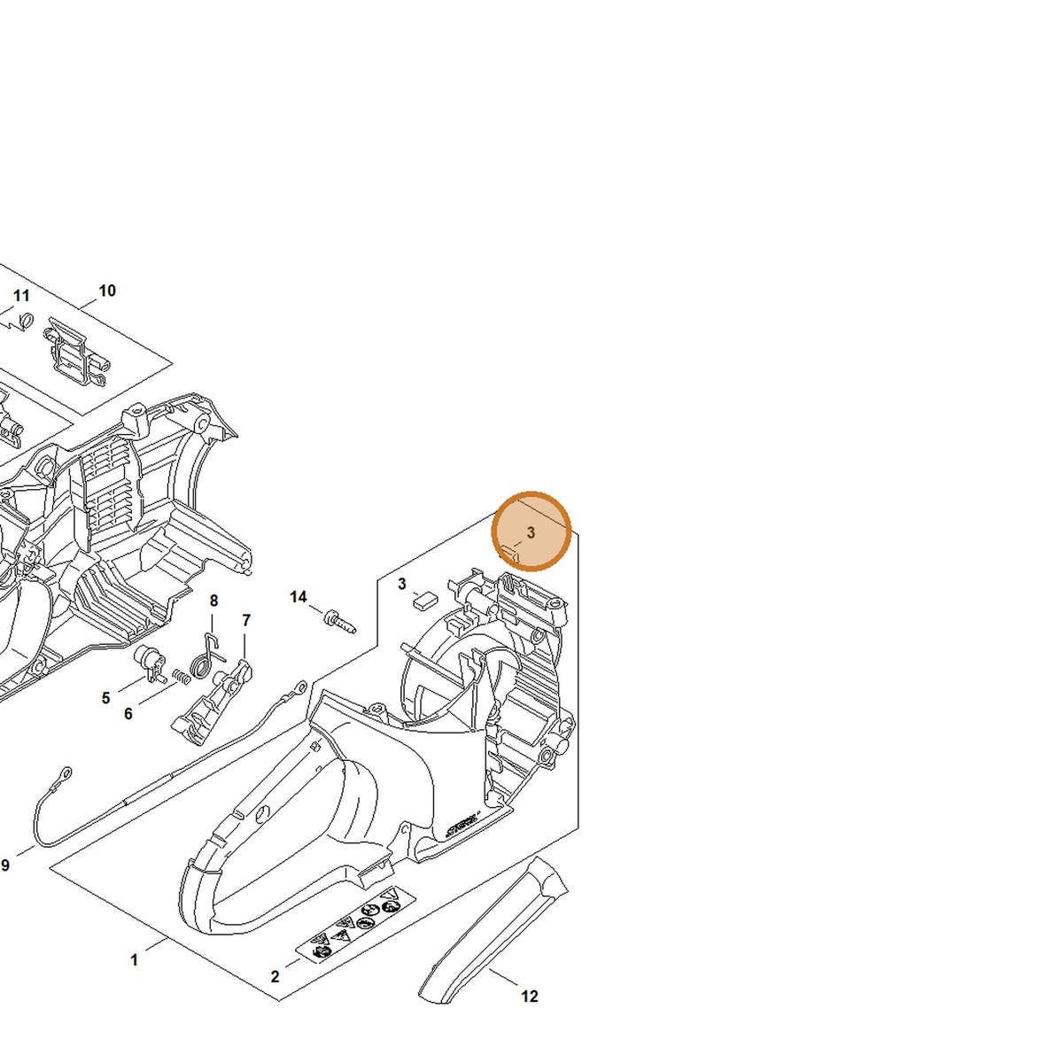 STIHL part 4864-404-4000 — IPL diagram snippet (6x zoom, amber highlight)