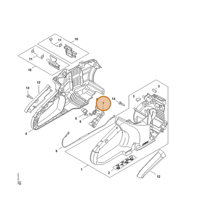 STIHL part 4864-435-2401 — IPL diagram snippet (6x zoom, amber highlight)
