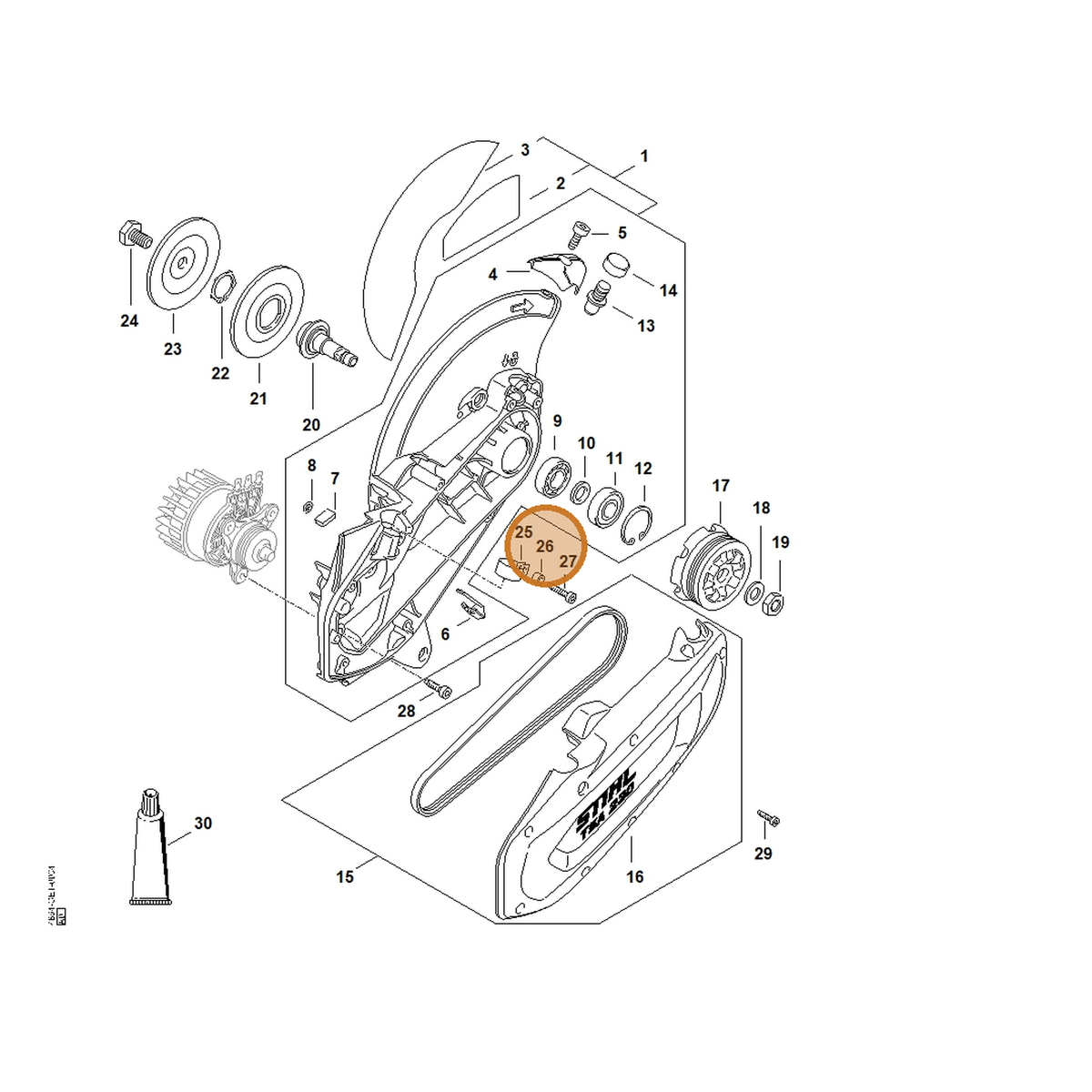 STIHL part 4864-641-4900 — IPL diagram snippet (6x zoom, amber highlight)