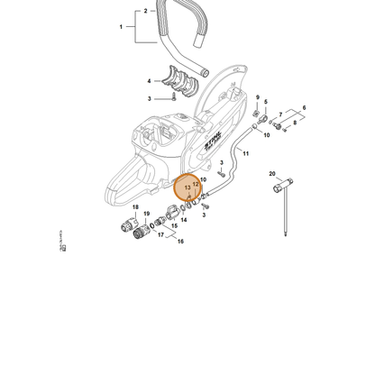 STIHL part 4864-692-0500 — IPL diagram snippet (6x zoom, amber highlight)