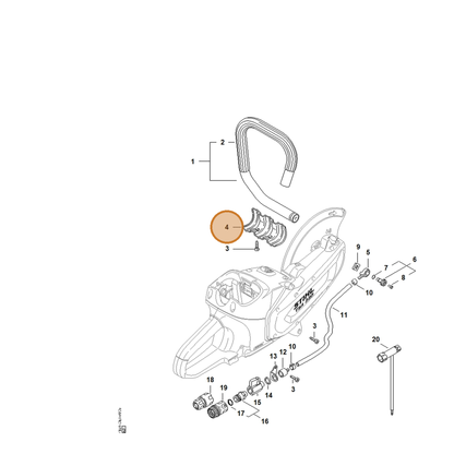 STIHL part 4864-692-7600 — IPL diagram snippet (6x zoom, amber highlight)