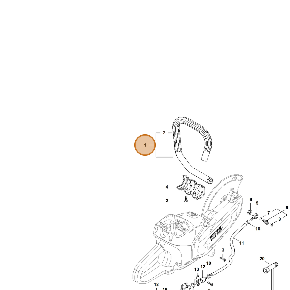 STIHL part 4864-790-1700 — IPL diagram snippet (6x zoom, amber highlight)