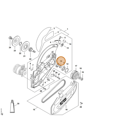 STIHL part 4864-961-1200 — IPL diagram snippet (6x zoom, amber highlight)