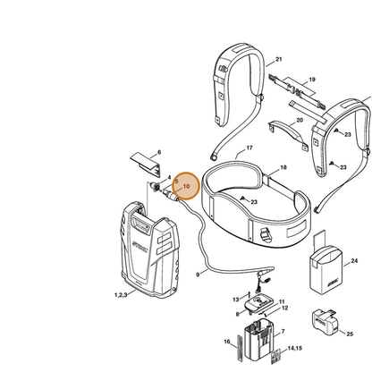STIHL part 4865-400-1601 — IPL diagram snippet (6x zoom, amber highlight)