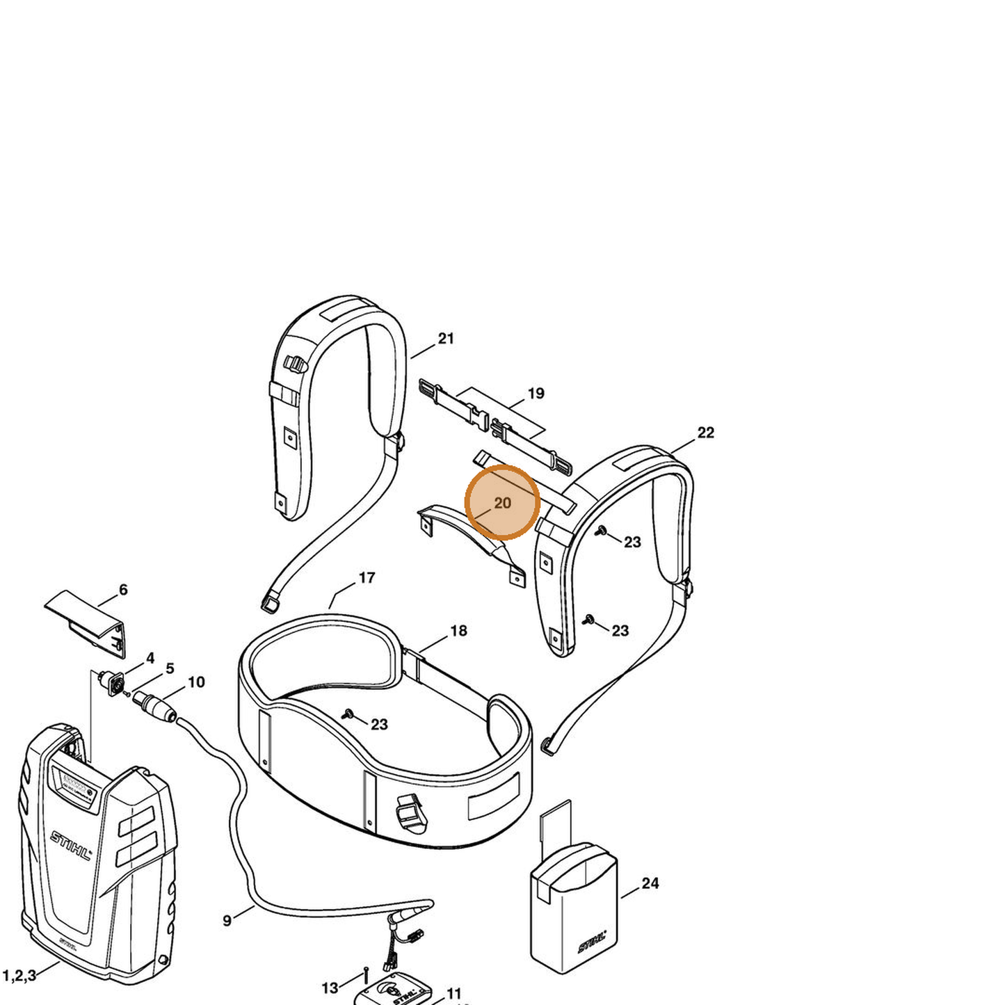 STIHL part 4865-710-9002 — IPL diagram snippet (6x zoom, amber highlight)