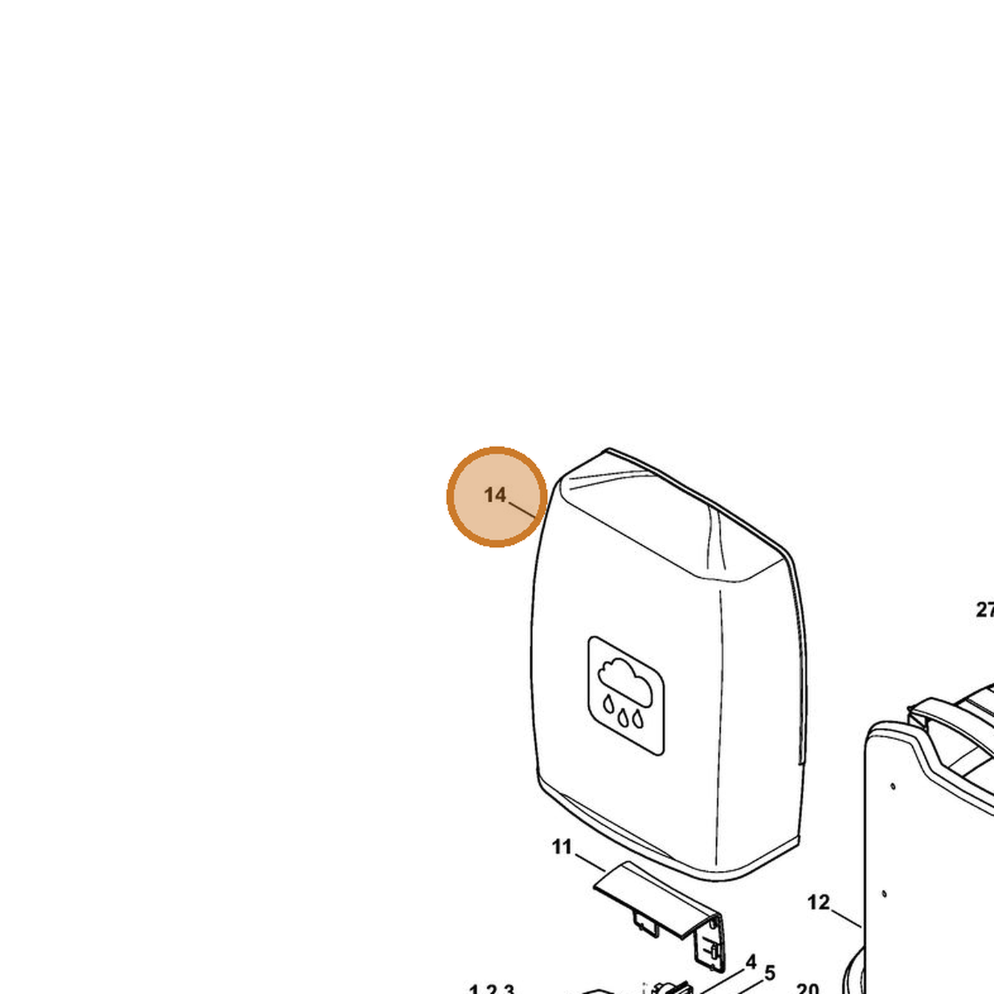STIHL part 4865-717-3700 — IPL diagram snippet (6x zoom, amber highlight)
