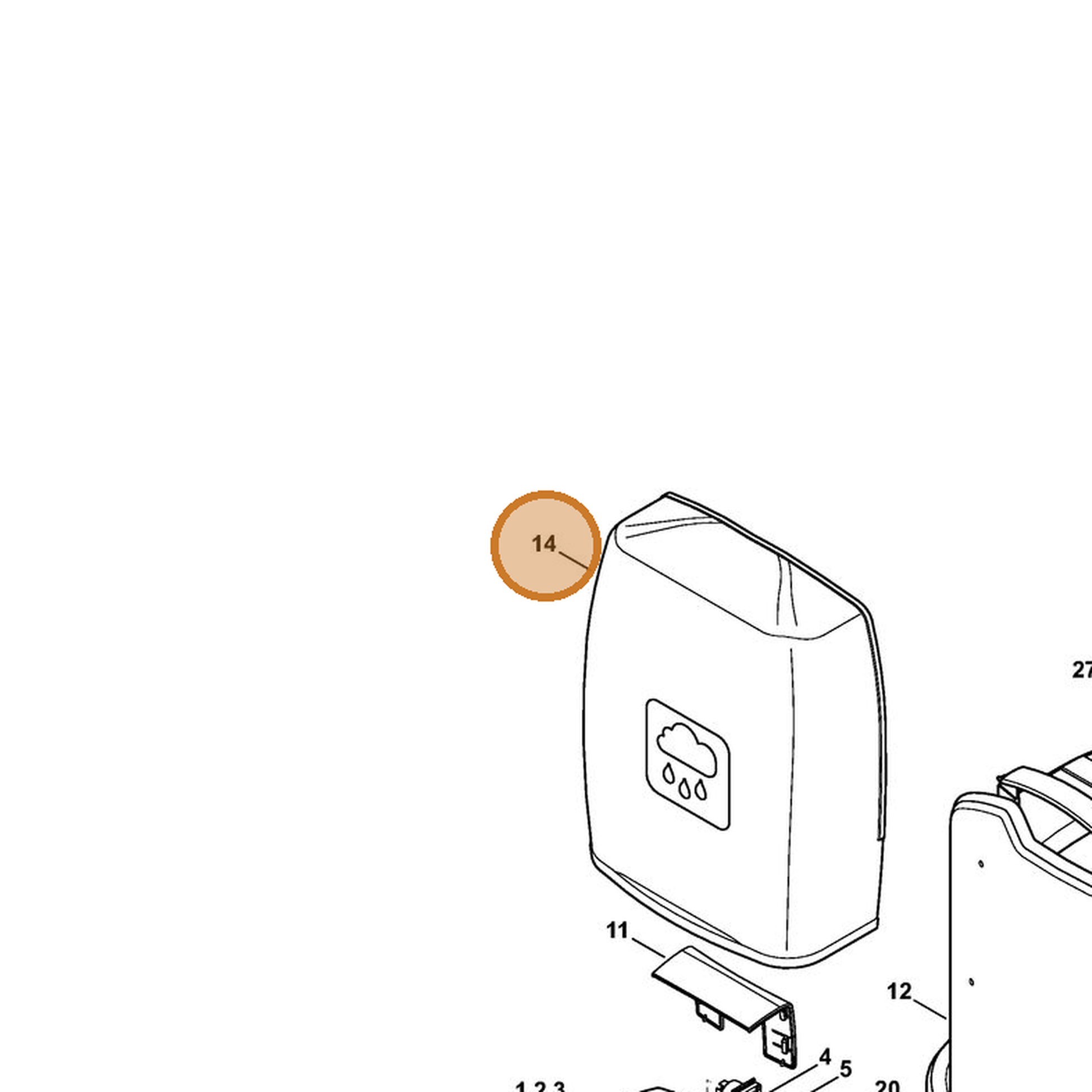 STIHL part 4865-717-3700 — IPL diagram snippet (6x zoom, amber highlight)