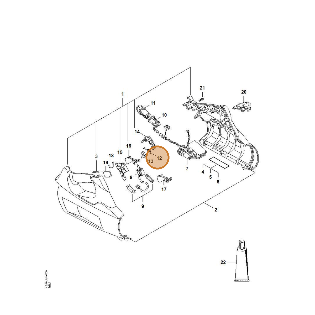 STIHL part 4866-182-4500 — IPL diagram snippet (6x zoom, amber highlight)