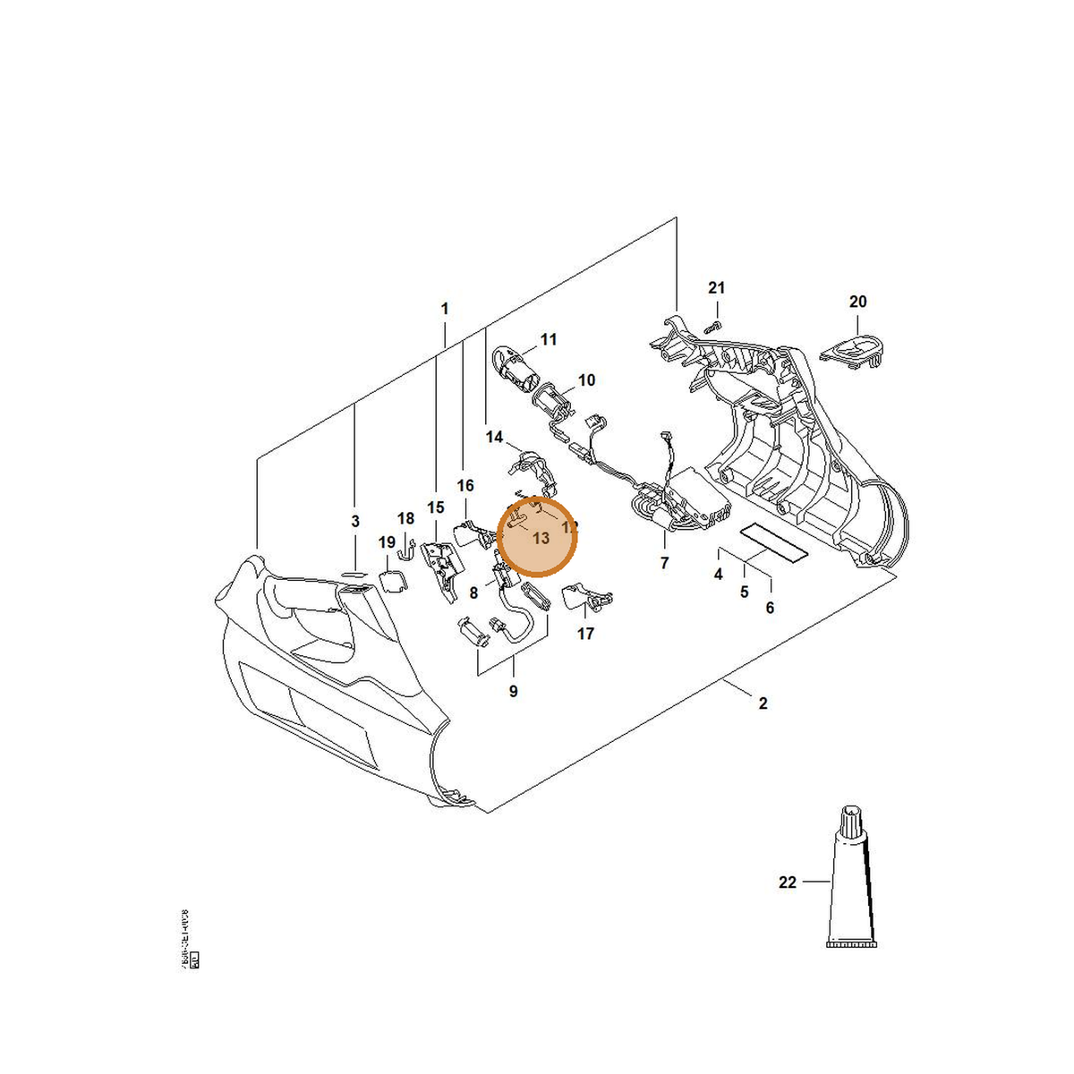 STIHL part 4866-182-9700 — IPL diagram snippet (6x zoom, amber highlight)