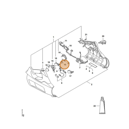 STIHL part 4866-182-9700 — IPL diagram snippet (6x zoom, amber highlight)