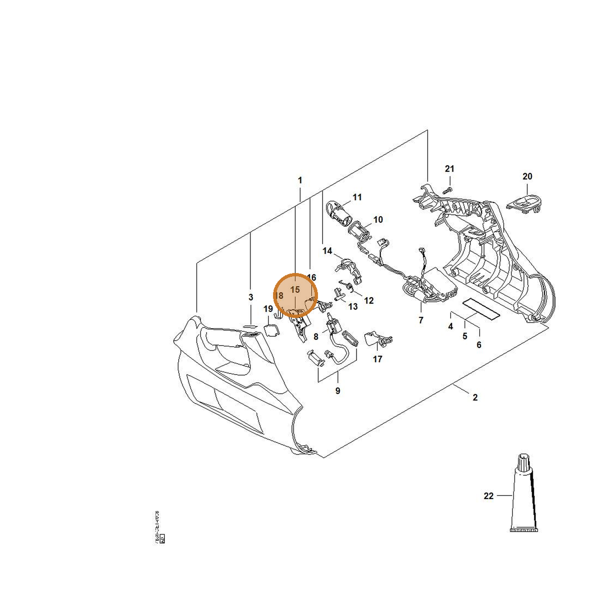 STIHL part 4866-403-2501 — IPL diagram snippet (6x zoom, amber highlight)
