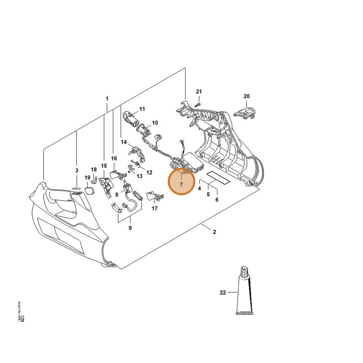 STIHL part 4866-430-1400 — IPL diagram snippet (6x zoom, amber highlight)