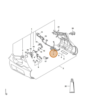 STIHL part 4866-430-1400 — IPL diagram snippet (6x zoom, amber highlight)