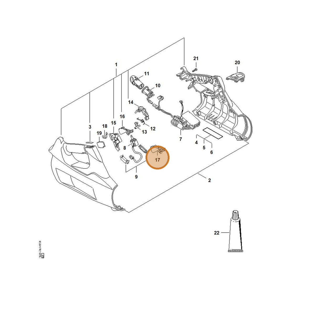 STIHL part 4866-435-2400 — IPL diagram snippet (6x zoom, amber highlight)