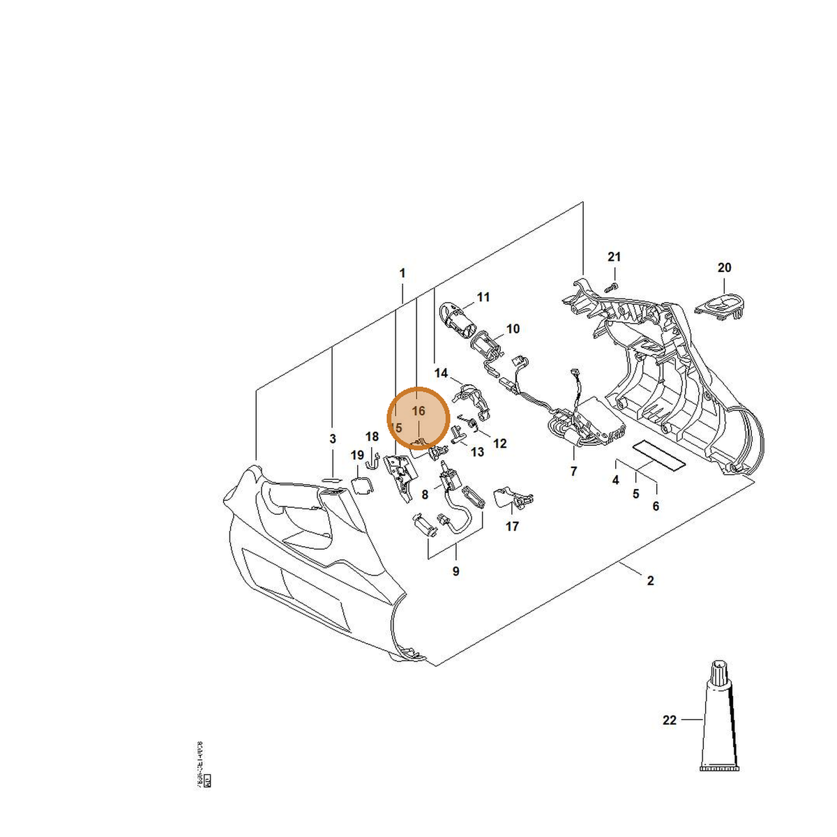 STIHL part 4866-435-2401 — IPL diagram snippet (6x zoom, amber highlight)