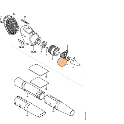 STIHL part 4866-600-0202 — IPL diagram snippet (6x zoom, amber highlight)