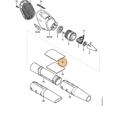 STIHL part 4866-706-3204 — IPL diagram snippet (6x zoom, amber highlight)