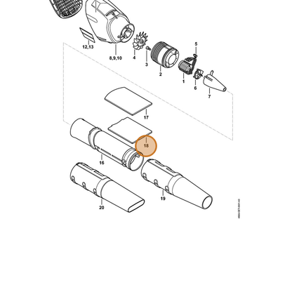 STIHL part 4866-706-3205 — IPL diagram snippet (6x zoom, amber highlight)