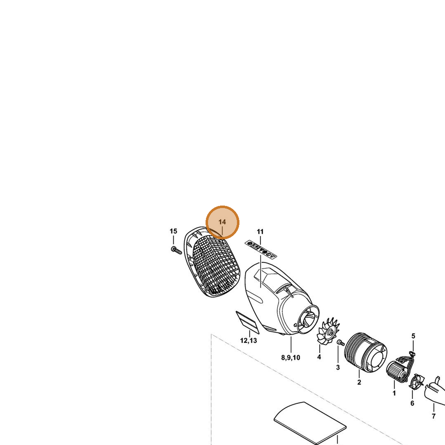 STIHL part 4866-706-8000 — IPL diagram snippet (6x zoom, amber highlight)