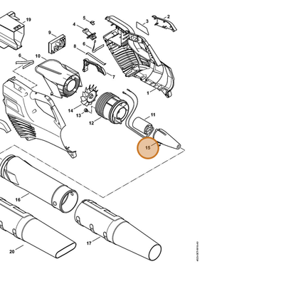 STIHL part 4866-761-0300 — IPL diagram snippet (6x zoom, amber highlight)