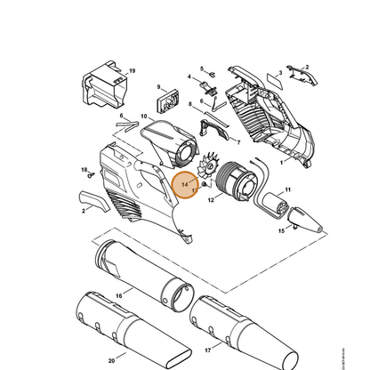 STIHL part 4866-770-0401 — IPL diagram snippet (6x zoom, amber highlight)