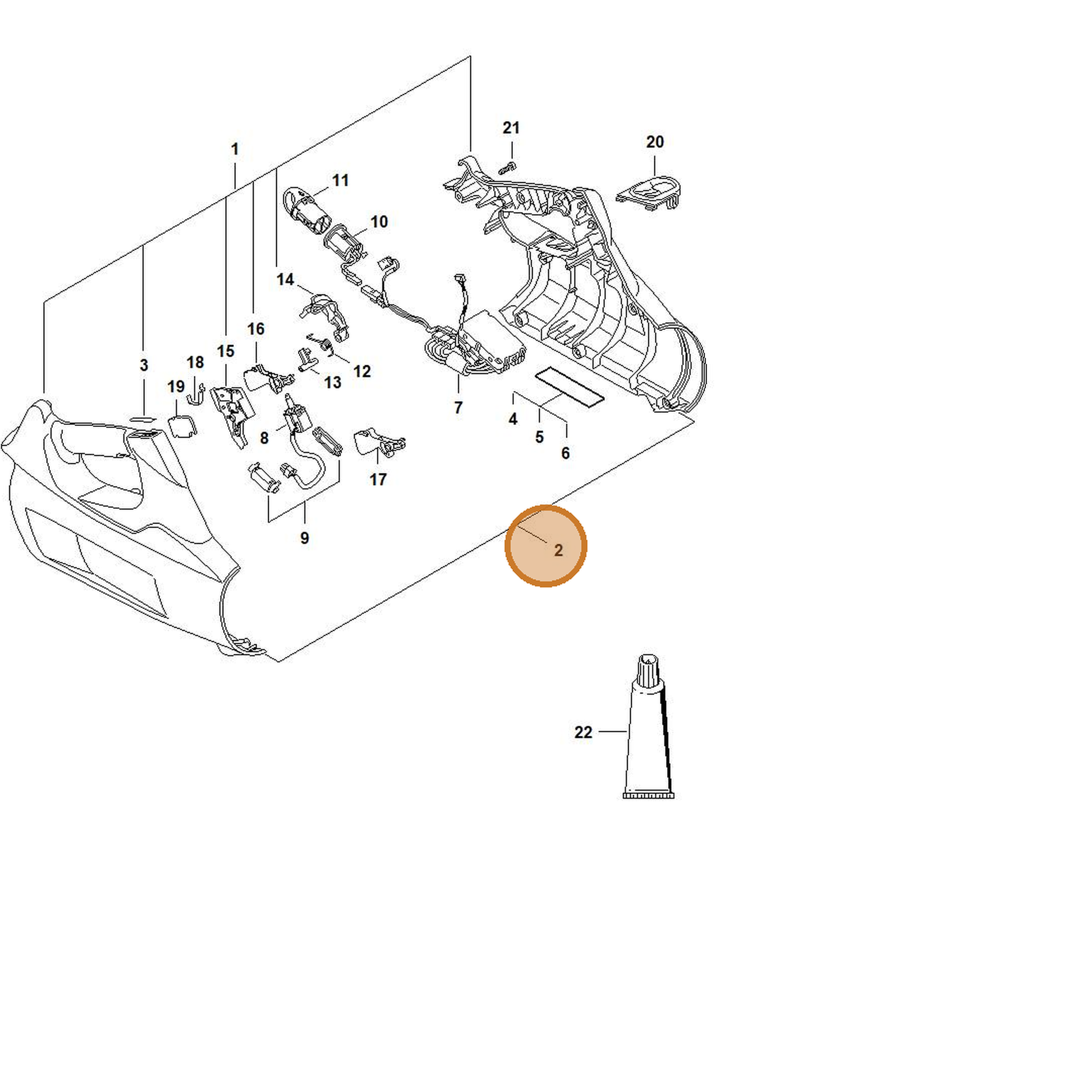 STIHL part 4866-790-1004 — IPL diagram snippet (6x zoom, amber highlight)