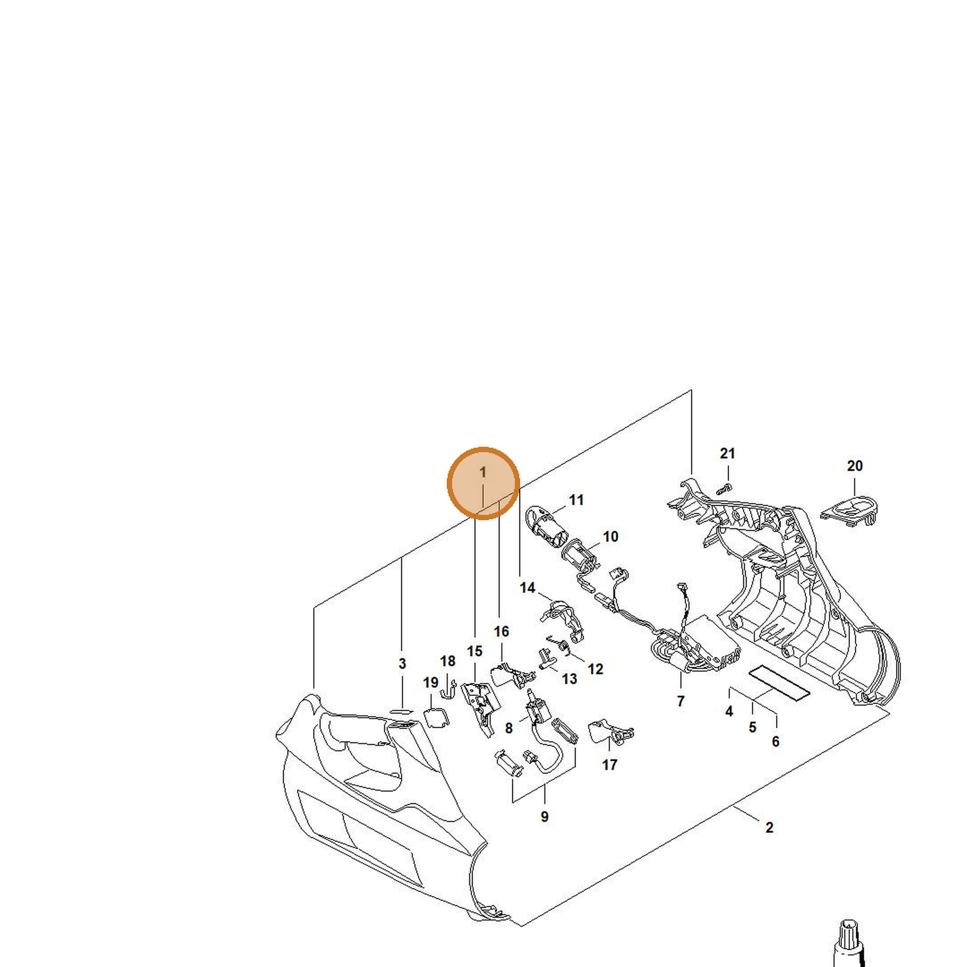 STIHL part 4866-790-1005 — IPL diagram snippet (6x zoom, amber highlight)