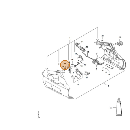 STIHL part 4866-791-3100 — IPL diagram snippet (6x zoom, amber highlight)