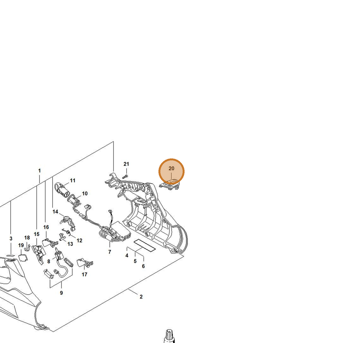 STIHL part 4866-798-8800 — IPL diagram snippet (6x zoom, amber highlight)