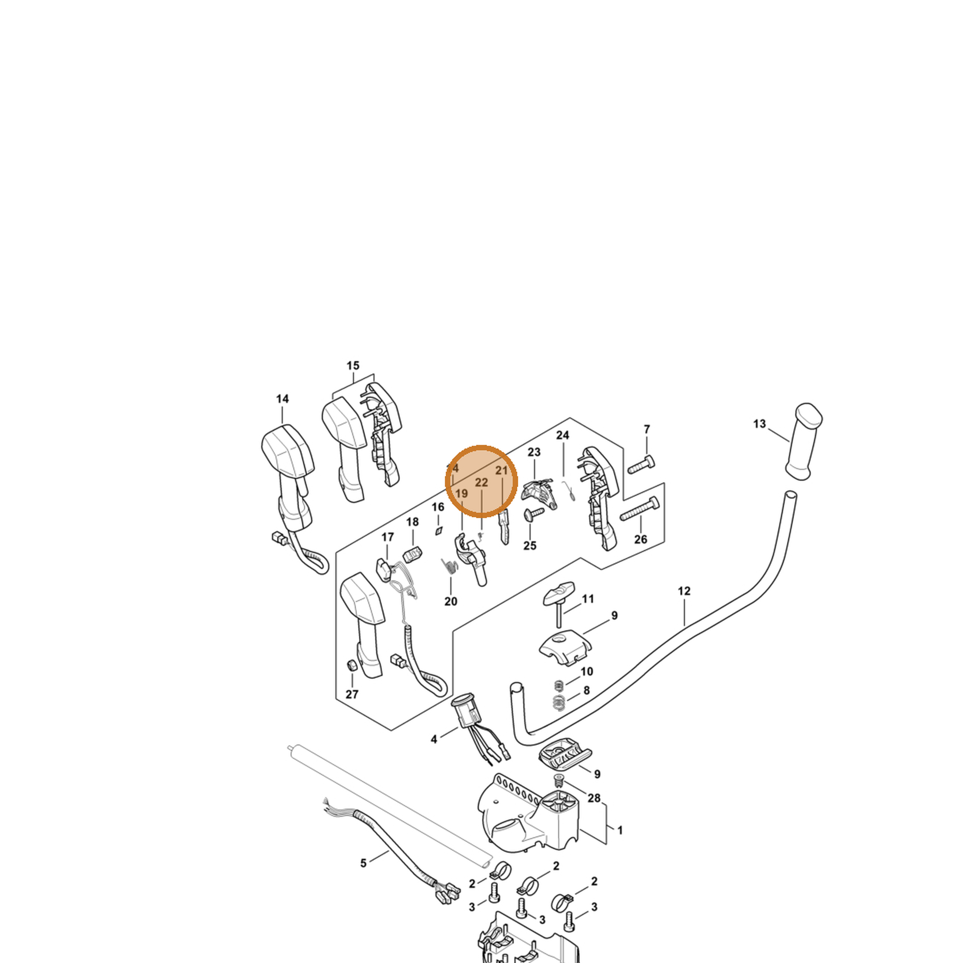 STIHL part 4867-182-4500 — IPL diagram snippet (6x zoom, amber highlight)