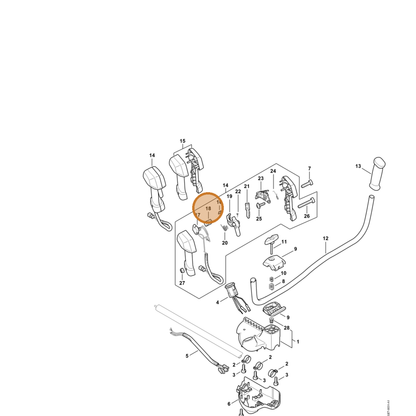 STIHL part 4867-430-0501 — IPL diagram snippet (6x zoom, amber highlight)